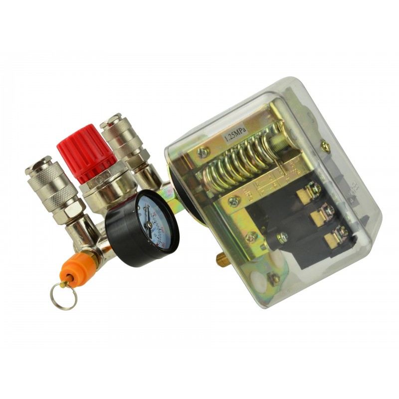 Slėgio rėlė su reguliatoriumi ir manometru 400V G80324
