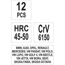Įrankių rinkinys 12vnt. oro pagalvėms išimti YATO YT-06291