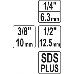 Adapterių SDS-plus rinkinys galvutėms YATO 04686