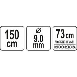Gyvatukas klozetui Ø9mm. 73-150cm. YATO YT-24983