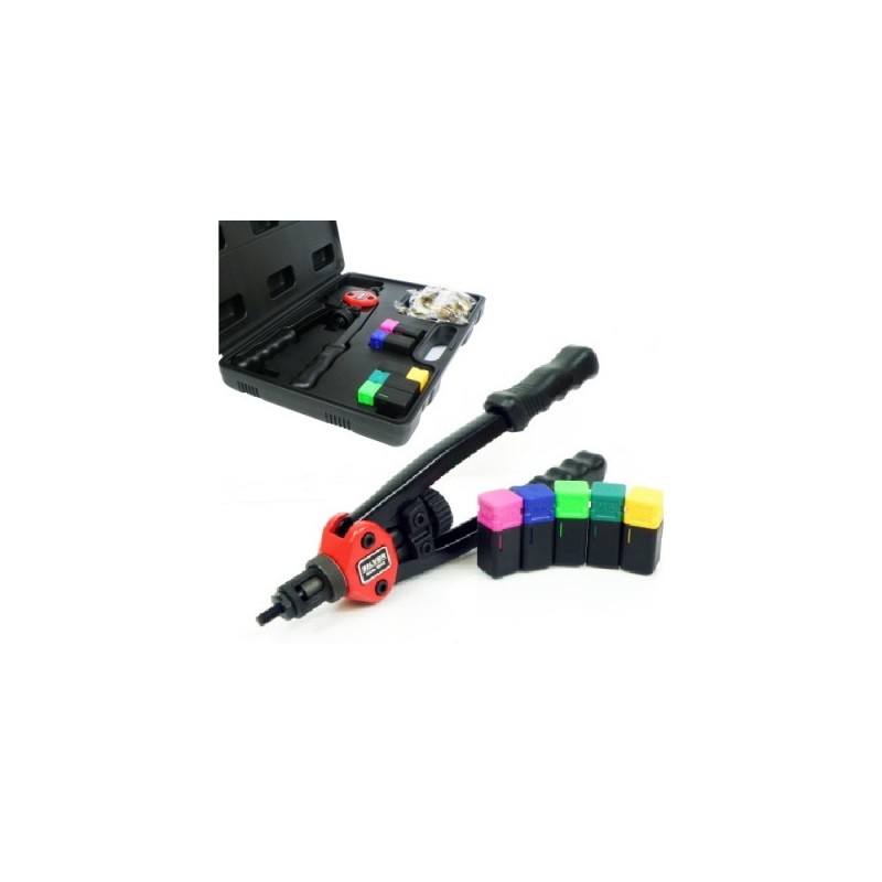 Kniediklis srieginėms kniedėms M5-M12 su 50vnt. kniedėmis POWERMAT