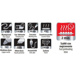Pistoletas 3,7V/15W akumuliatorinis karštiems klijams DEDRA