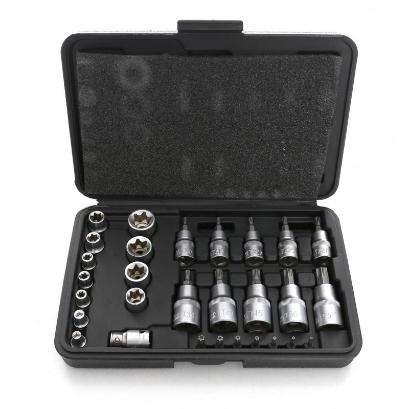 Galvučių E4-E20 ir antgalių T8-T55 TORX 30vnt. rinkinys KD10242