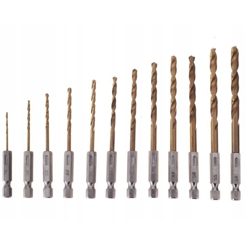 Grąžtų rinkinys HSS 1/4" 13vnt. 1,5-6,5mm. KD982