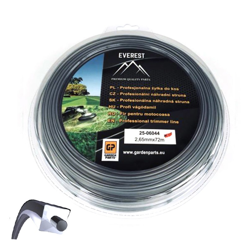 Pjovimo valas 2,65mm. 72m. kvadratas DUAL POWER LINE EVEREST