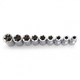 Galvučių 9vnt rinkinys 1/2" E-Torx KRAFTDELE KD10227