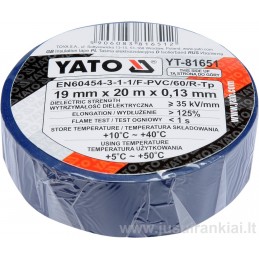 Izoliacinė juosta mėlina YATO YT-81651