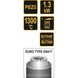 Degiklis dujinis Piezo 1300°C VOREL Y-73412