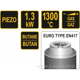 Degiklis dujinis Piezo 1300°C VOREL Y-73413